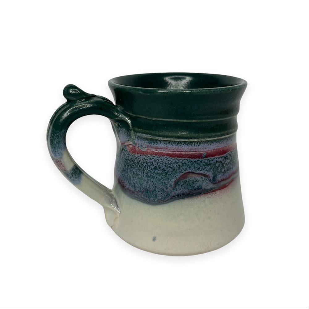 Hand Thrown Glazed Coffee Mug Signed Artist Mark‎ Hudak Of Throwing Mud Gallery - Picture 2 of 7